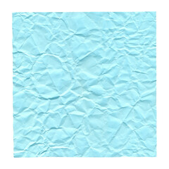 Crumpled blue paper. Background for greetings, invitations. Item for scene creator and other design.