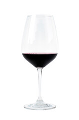 red wine in the glass isolated on white background