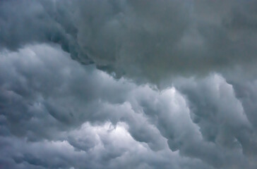 Black rain clouds in the sky.