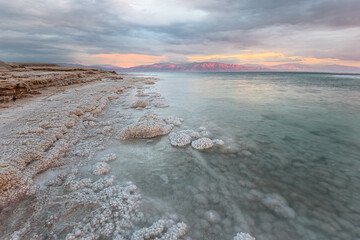 Naklejka premium Salt at dead sea in Israel