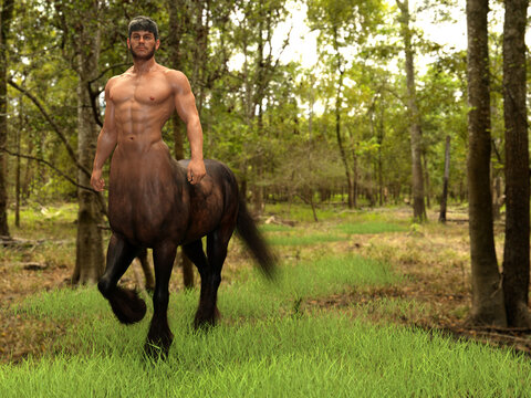 3D Render : A portrait of the male centaur