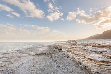 Salt at dead sea in Israel