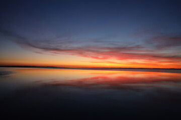 Breathtakingly beautiful sunset one summer evening in April in Denmark.