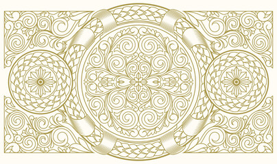 Ornate art deco vintage design card