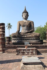 Fototapeta premium Bouddha du Wat Mahathat, parc historique de Sukhothaï, Thaïlande