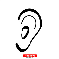 ear icon.Flat design style vector illustration for graphic and web design.