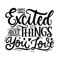 Obraz premium Inspirational lettering poster with modern font vector illustration. Beautiful font design flat style. Happiness and love life concept. Isolated on white background