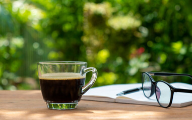 cup of coffee in a garden