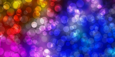 Light Multicolor vector layout with circle shapes. Illustration with set of shining colorful abstract spheres. New template for a brand book.