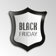 Design black shield Origami banner with the words 