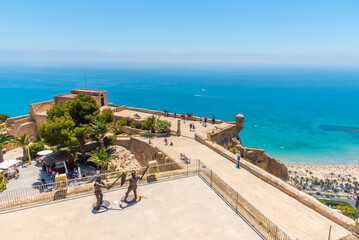 Rampart of castle of Santa Barbara in Alicante, Spain - obrazy, fototapety, plakaty