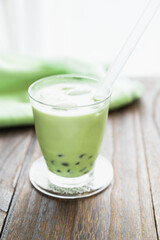 アイス抹茶ラテ　タピオカ入り