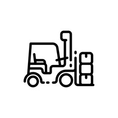 Forklift trucks outline icons. Vector illustration. Editable stroke. Isolated icon suitable for web, infographics, interface and apps.
