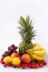 fruits on a white background