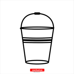 bucket icon.Flat design style vector illustration for graphic and web design.