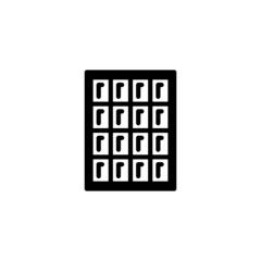 Chocolate vector icon in black solid flat design icon isolated on white background