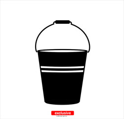 bucket icon.Flat design style vector illustration for graphic and web design.