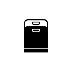 Paper bag vector icon in black solid flat design icon isolated on white background