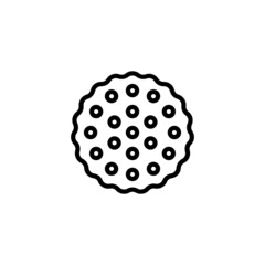 Biscuit vector icon in linear, outline icon isolated on white background