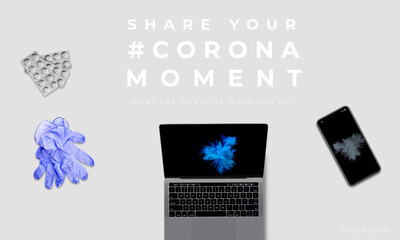 coronavirus share your corona moment image abstract background