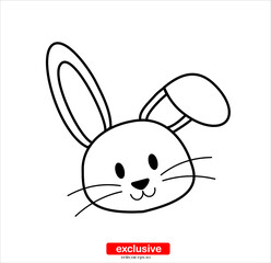 Flat design style vector illustration for graphic and web design.bunny icon.