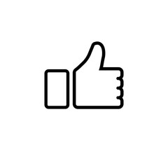 Like, thumb up line icon on white background. Eps 10 vector