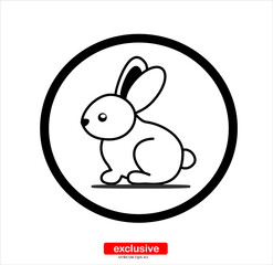 Flat design style vector illustration for graphic and web design.bunny icon.