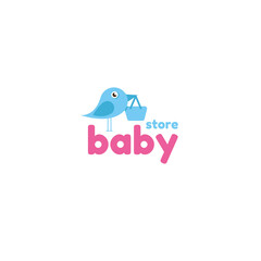 Kids store logo design on a white background. Logo for posters, banners, signs, mobile applications, sites. Vector illustration. baby store logo.