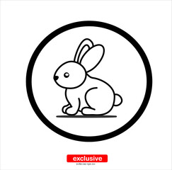 Flat design style vector illustration for graphic and web design.bunny icon.