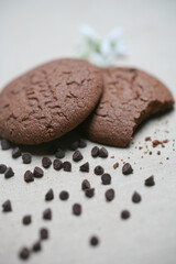 Home made cookies, biscuits with chocolate chip
