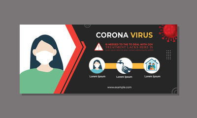 creative clean corona virus facebook cover page vector template for business or company