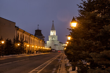 Fototapeta na wymiar The Spassky Tower of the Kazan Kremlin