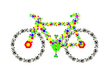 colorful bicycle format with exagon vector