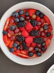 blueberries and strawberries
