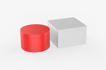 Realistic cosmetic jar mock up isolated on white background. 3d illustrated