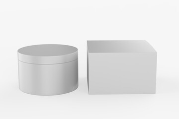 Realistic cosmetic jar mock up isolated on white background. 3d illustrated