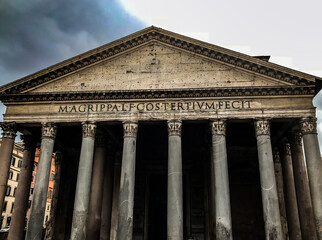 pantheon rome amazing beautiful building architecture tourism close up