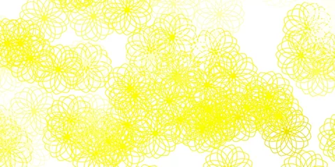 Tuinposter Light Yellow vector template with circles. © Guskova