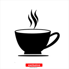 Coffee cup sign icon.Flat design style vector illustration for graphic and web design.