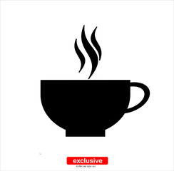 Coffee cup sign icon.Flat design style vector illustration for graphic and web design.