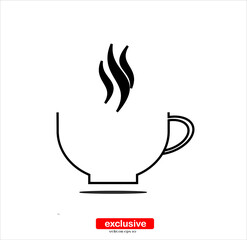 Coffee cup sign icon.Flat design style vector illustration for graphic and web design.