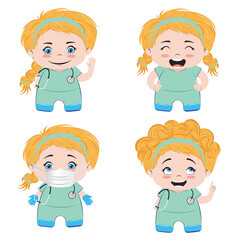 Female medical staff in scrubs