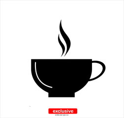 Coffee cup sign icon.Flat design style vector illustration for graphic and web design.