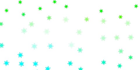 Fototapeta na wymiar Light green vector background with covid-19 symbols.