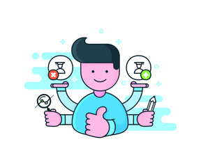 Multitasking Student Smart Student Education 