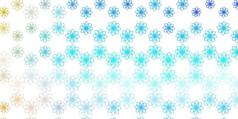 Light Blue, Yellow vector template with curved lines.