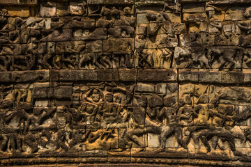 Elephant Terrace detail, one of the temples at Angkor Thom