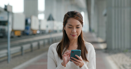 Woman use of mobile phone