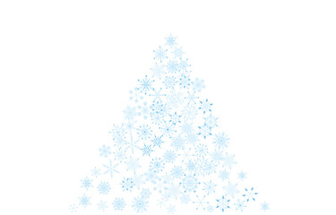 雪の結晶で出来たクリスマスツリーのイラスト