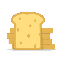 Bread sliced fresh wheat bakery toast icon vector isolated on white background
